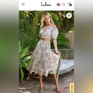 Lulu’s Summer Heat Tan Leaf Print Set